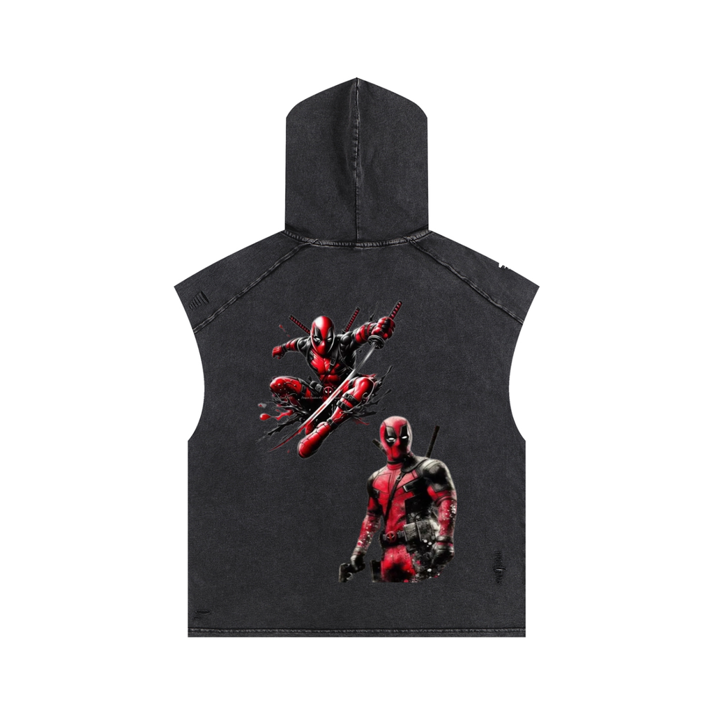 Snow Washed Boxy Hooded Tank Top