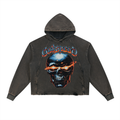 Vintage Washed Frayed-Hem Hoodie
