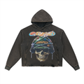 Vintage Washed Frayed-Hem Hoodie