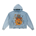 Vintage Washed Frayed-Hem Hoodie