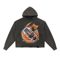 Vintage Washed Frayed-Hem Hoodie