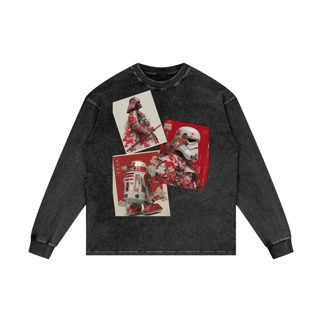 Acid Wash Oversize Long Sleeve T-Shirt