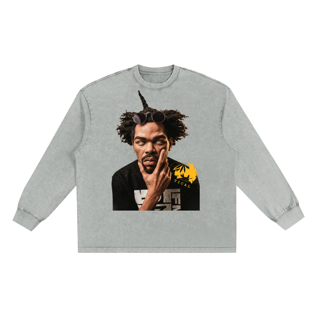 Snow Washed Frayed Edge T-Shirt
