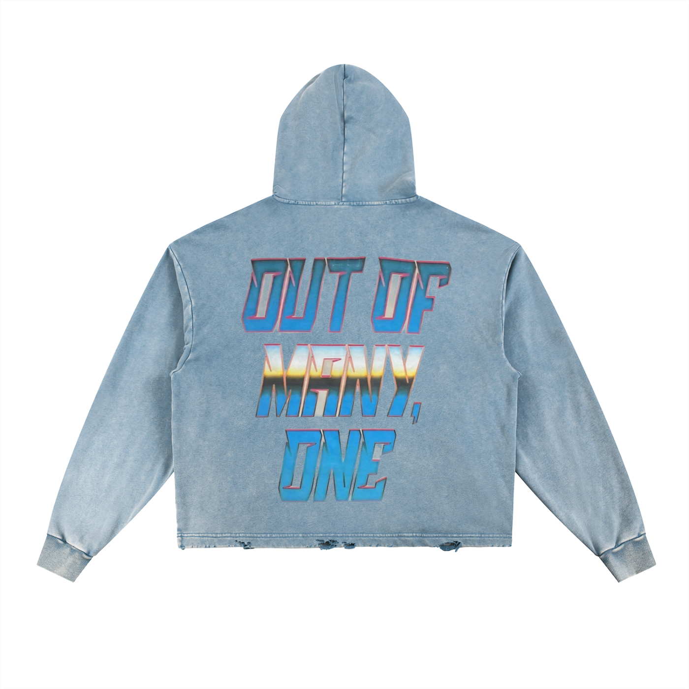 Vintage Washed Frayed-Hem Hoodie